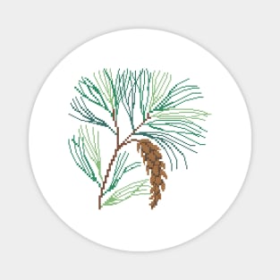 Maine State Flower Pine Cone And Tassel Magnet